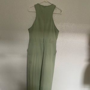 Sage Green Racer Back Pocket Detail Jumpsuit